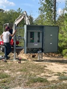 New lights getting breakers on Jones Road off of Bozo