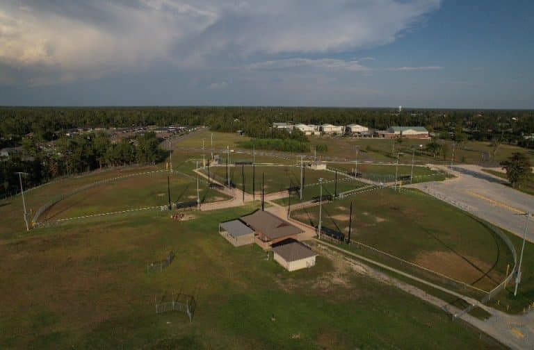 Airel drone shot of east side of park